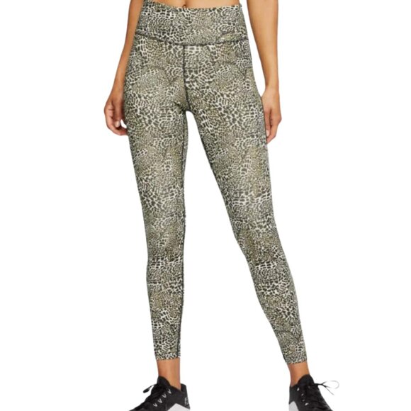 Nike Pants - Nike Dri-FIT Animal Print 7/8 Leggings High Rise XS Green Black